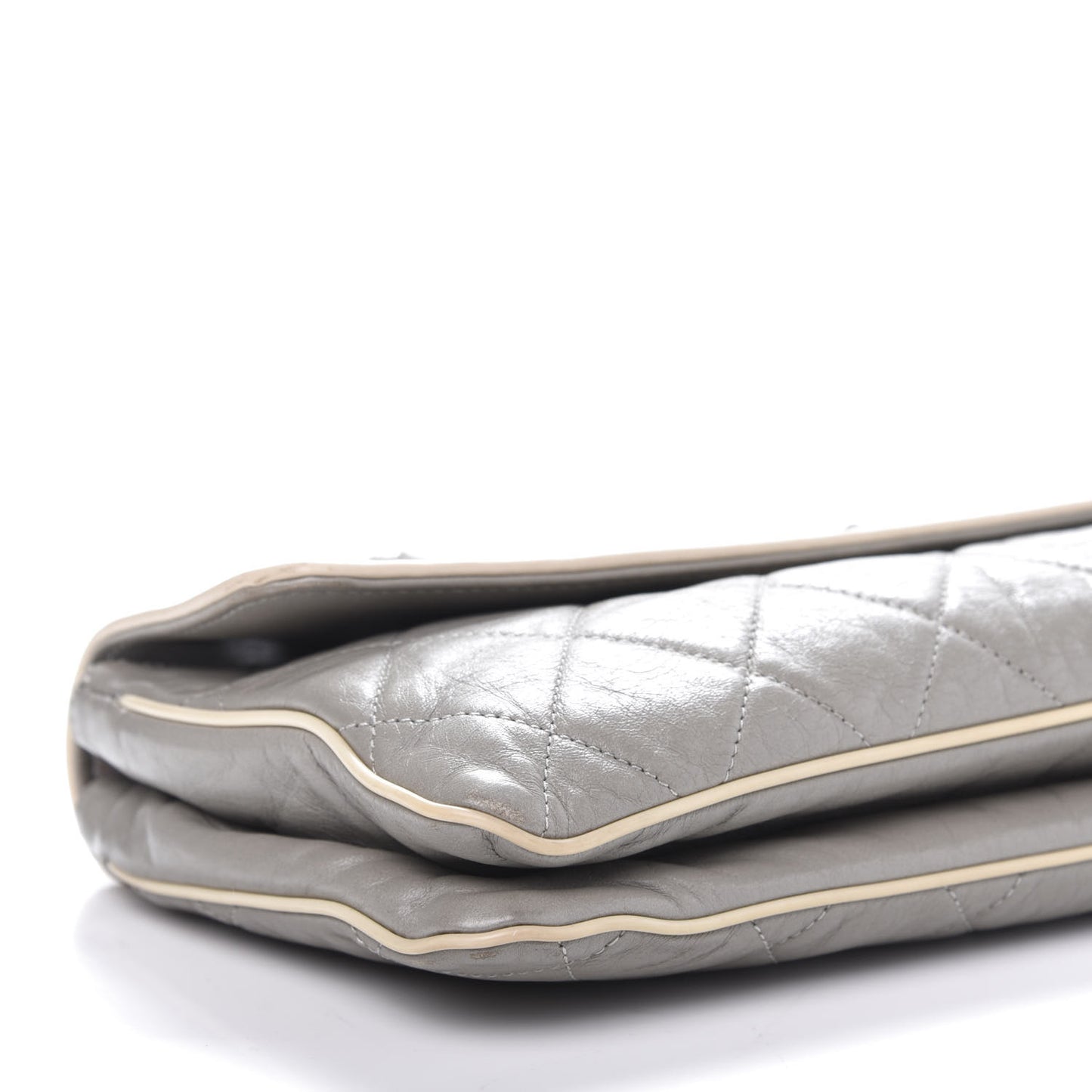 Lambskin East West Mademoiselle Flap Grey