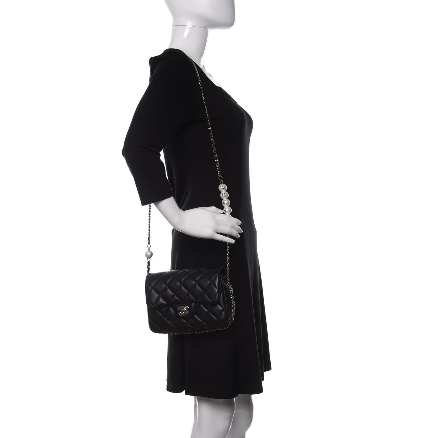 Lambskin Quilted Small My Precious Flap Black