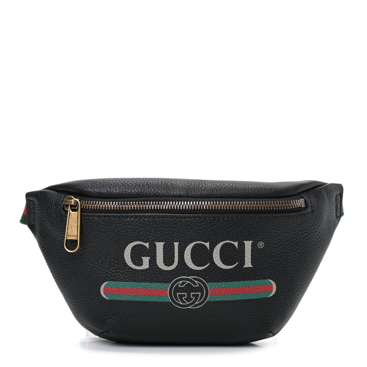Grained Calfskin Small Logo Belt Bag Black
