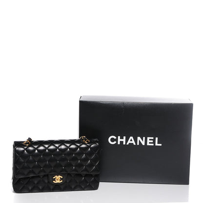 Chanel Lambskin Quilted Medium Double Flap Black 9 of 9