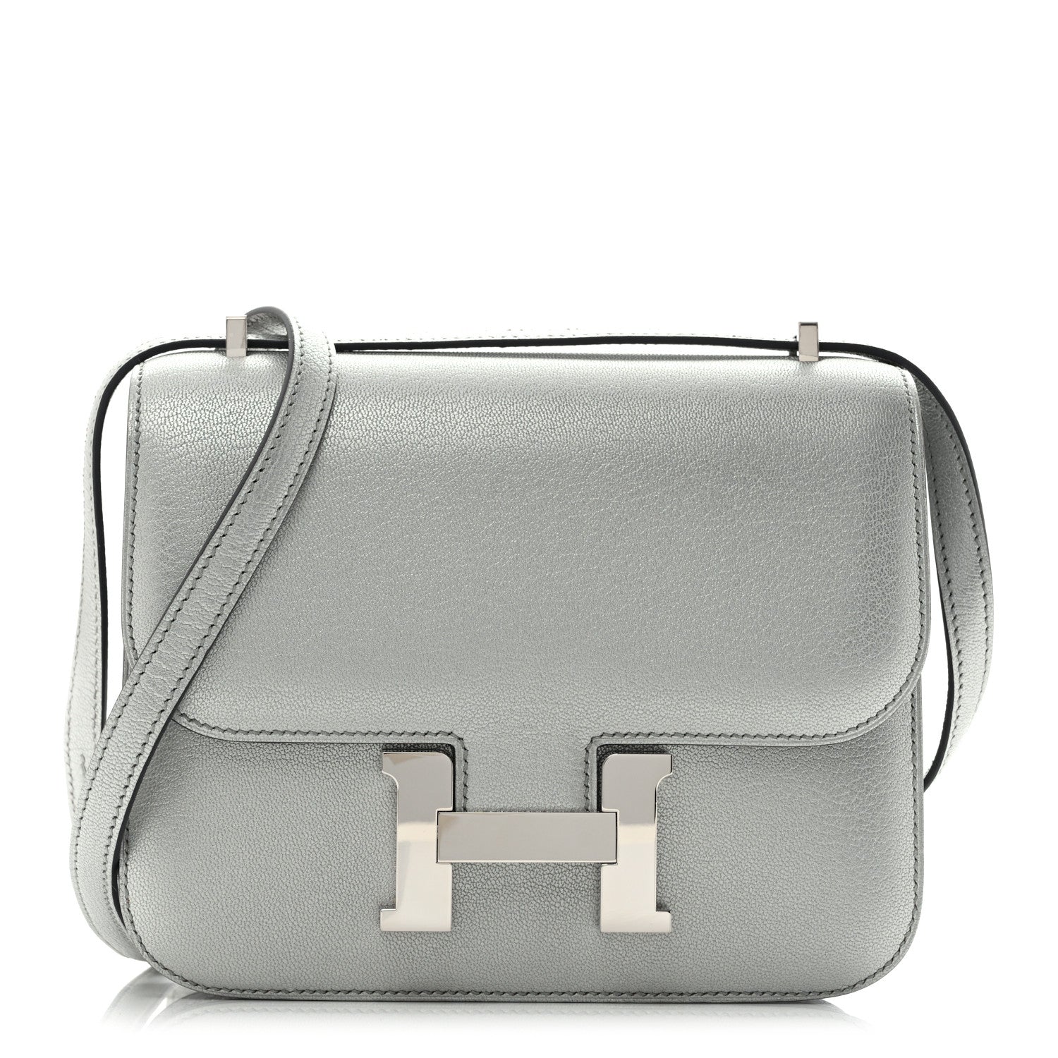 Hermes Metallic Chevre Chamkilight Constance 18 Argent 1 of 14
