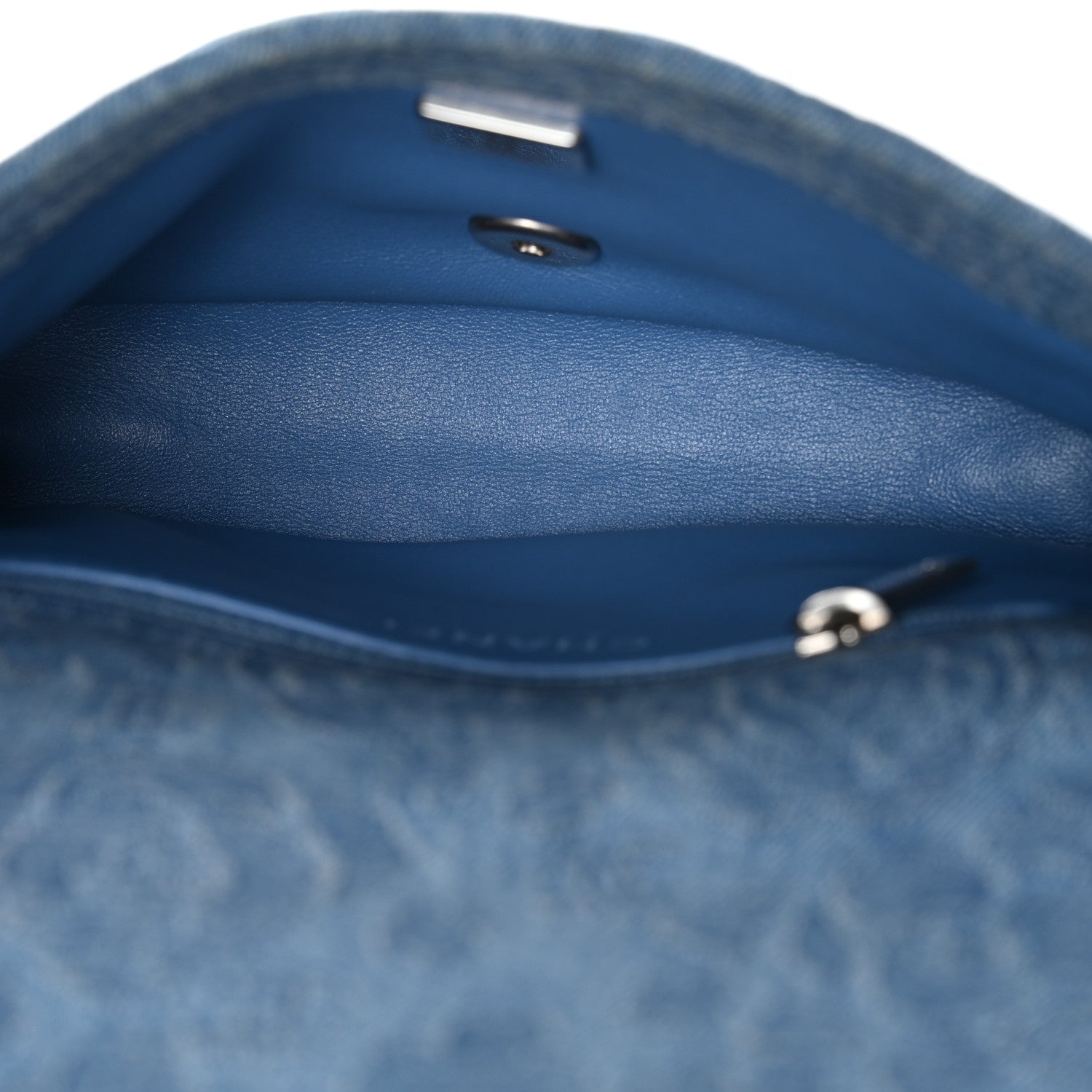 Chanel Denim Quilted Camellia Sweetheart Mini Flap Blue 5 of 10