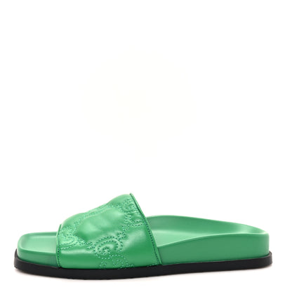 Gucci Nappa GG Matelasse Flat Slide Sandals 36 New Shamarock 1 of 11