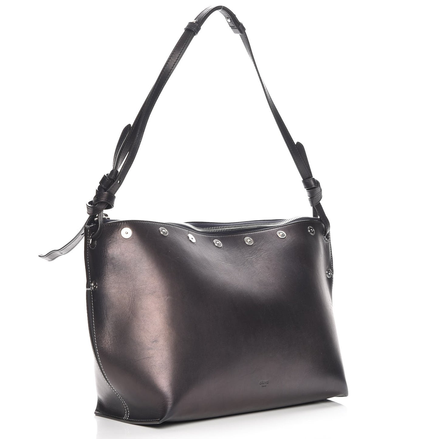 Natural Calfskin Studded Medium Sailor Bag Navy Blue