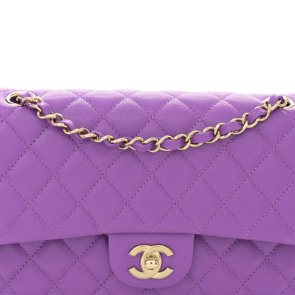 Chanel Caviar Quilted Medium Double Flap Purple 8 of 11