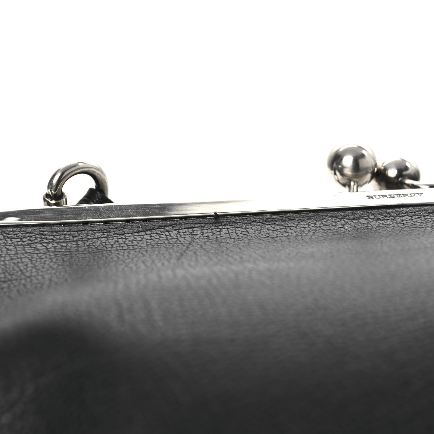 Burberry Goatskin Kiss Lock Frame Shoulder Bag Black 13 of 14