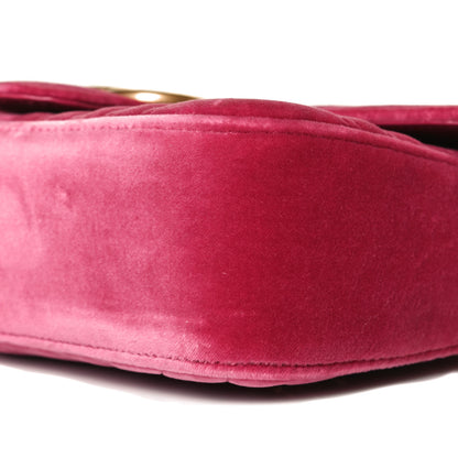 Gucci Velvet Matelasse Small GG Marmont Shoulder Bag Light Raspberry Rose 8 of 12