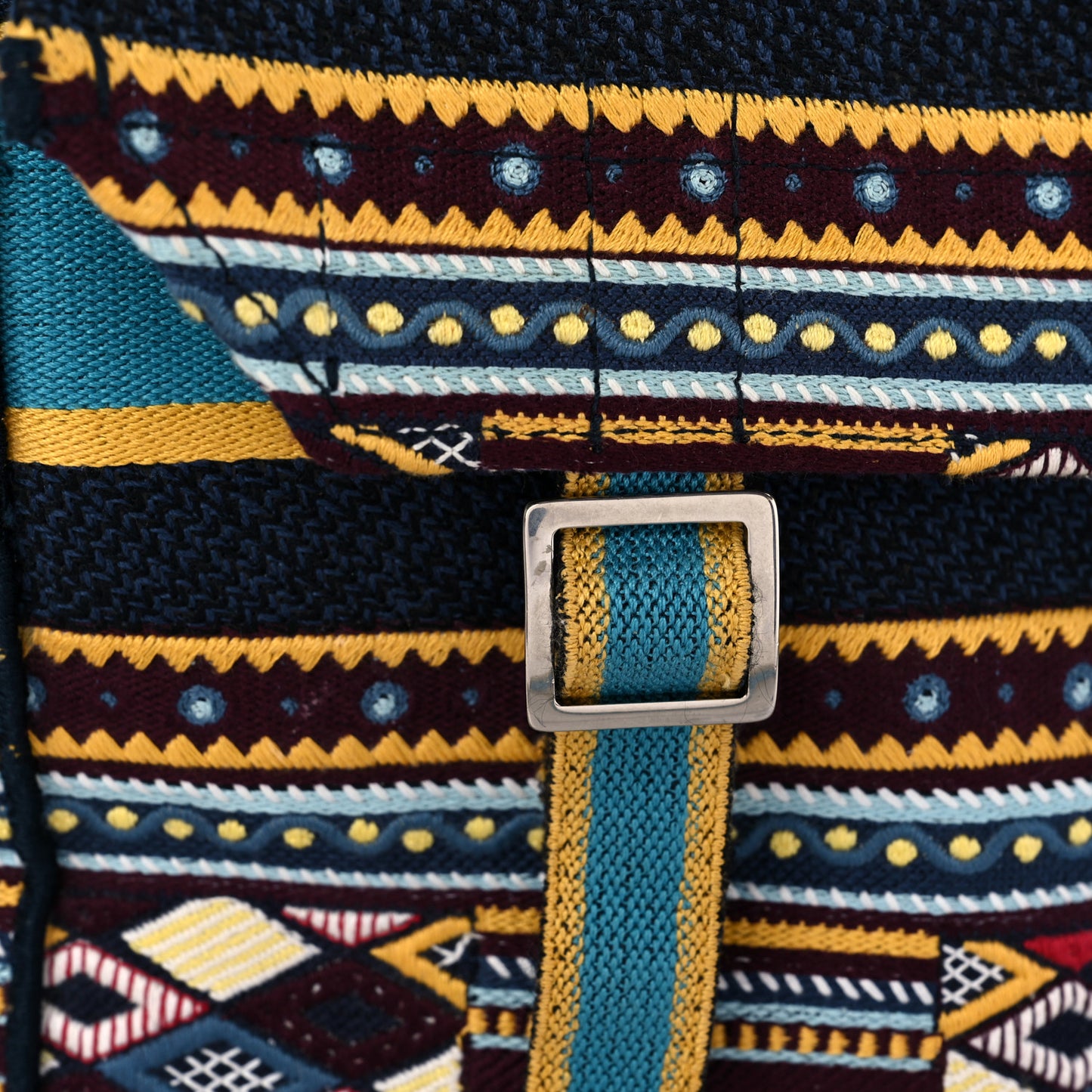 Canvas Embroidered Diorcamp Messenger Vert Multicolor