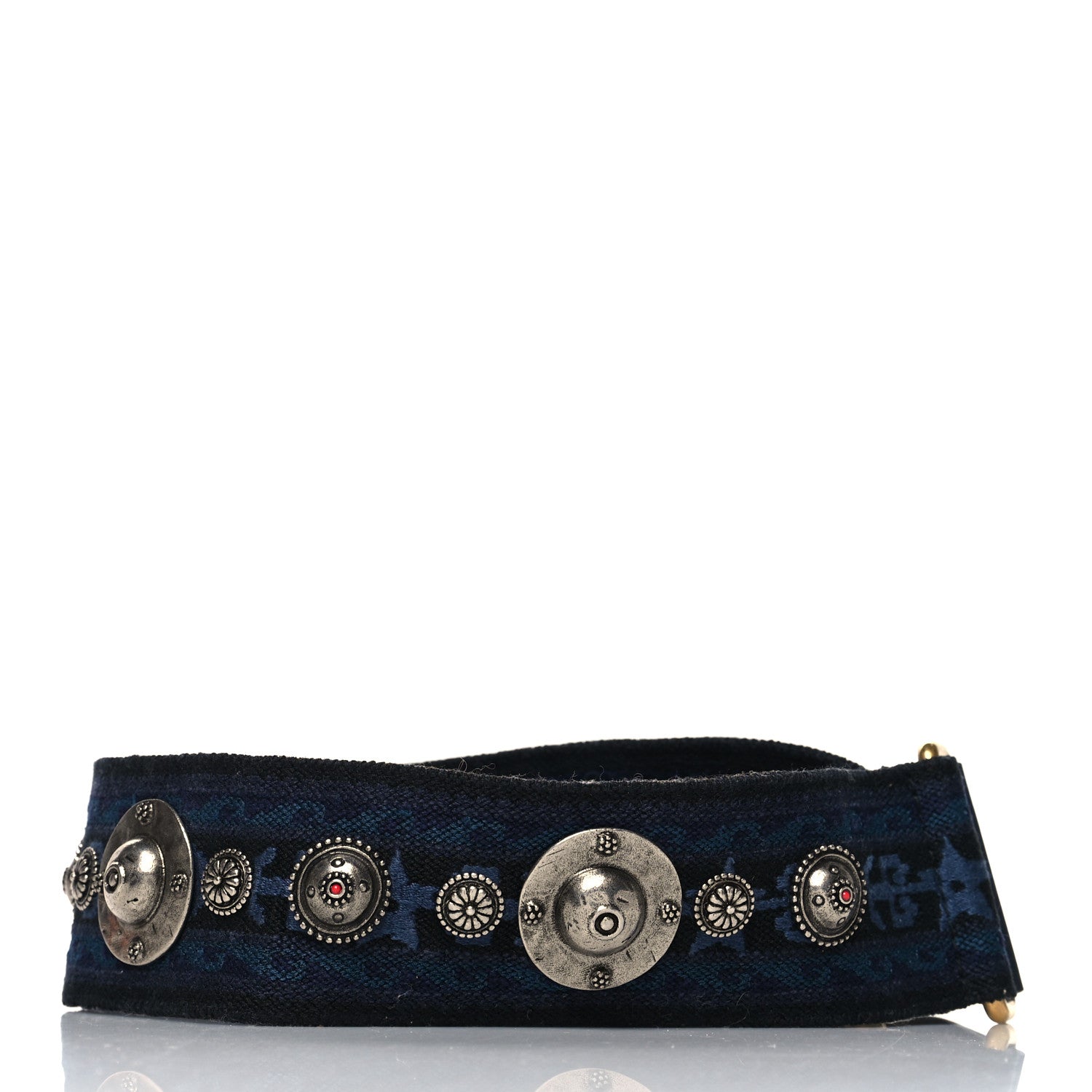 Christian Dior Canvas Embroidered Studded KaleiDiorscopic Adjustable Shoulder Strap Blue 2 of 5