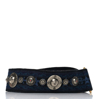 Christian Dior Canvas Embroidered Studded KaleiDiorscopic Adjustable Shoulder Strap Blue 2 of 5