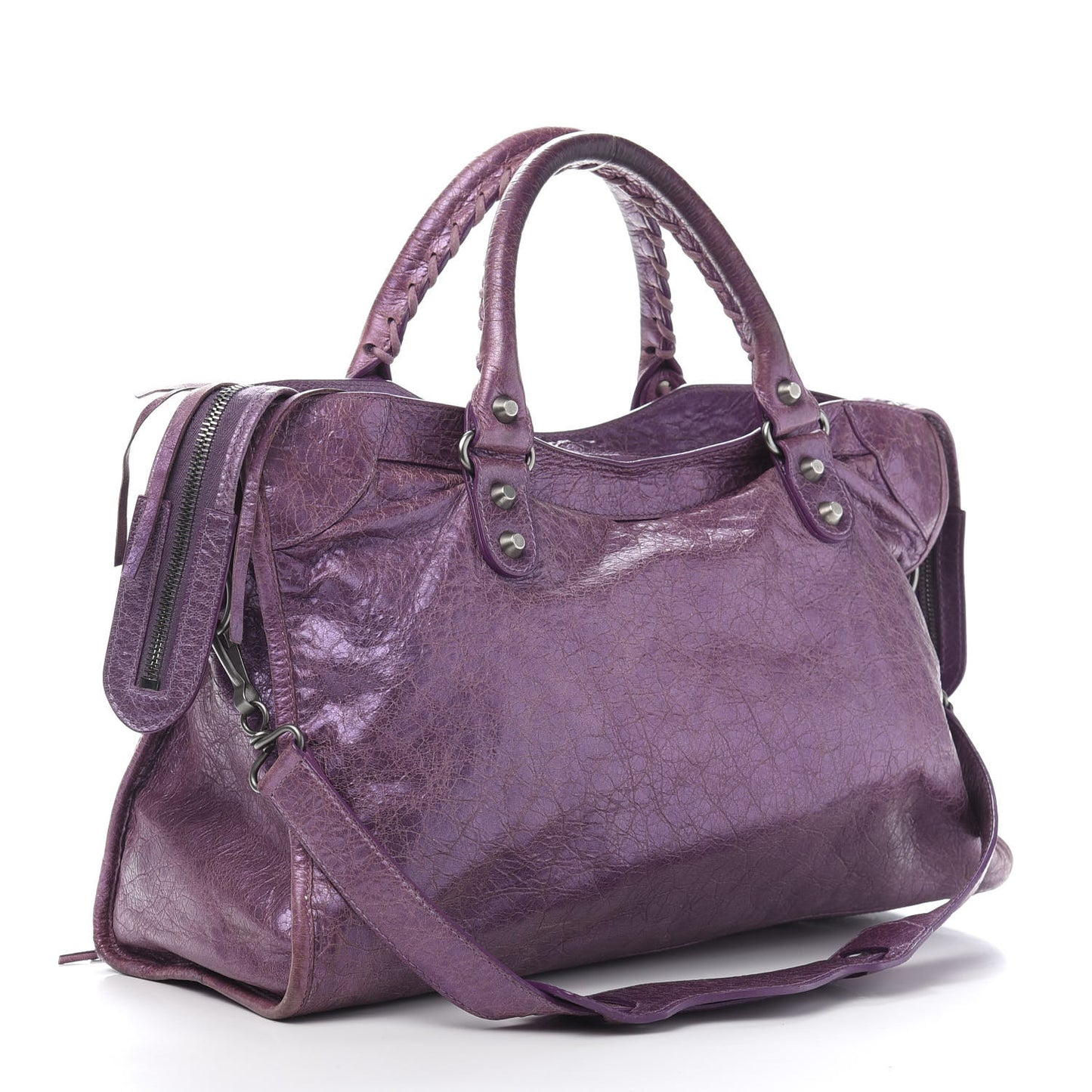 Agneau Classic Hardware City Metallic Purple