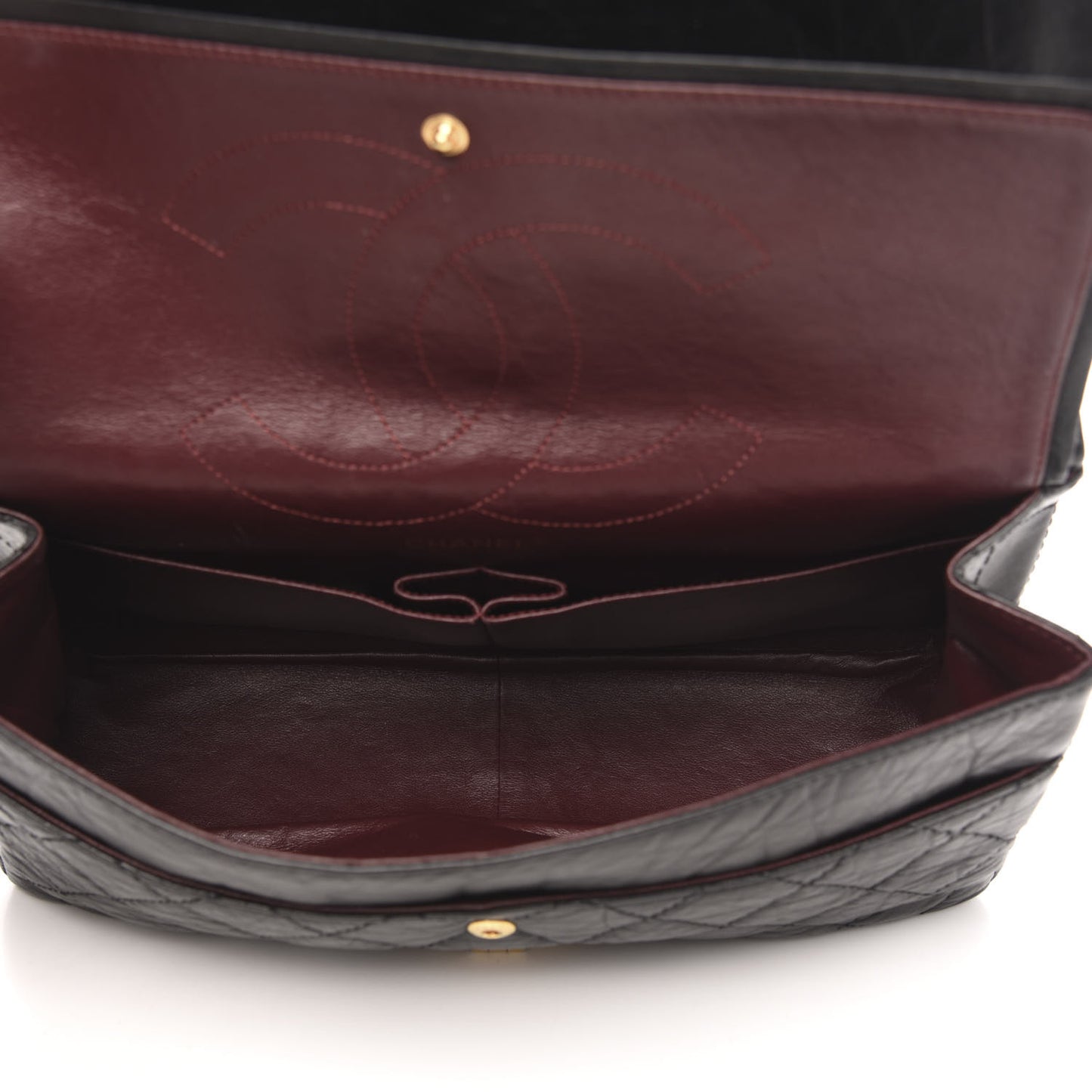 Aged Calfskin Quilted 2.55 Reissue 227 Flap Black