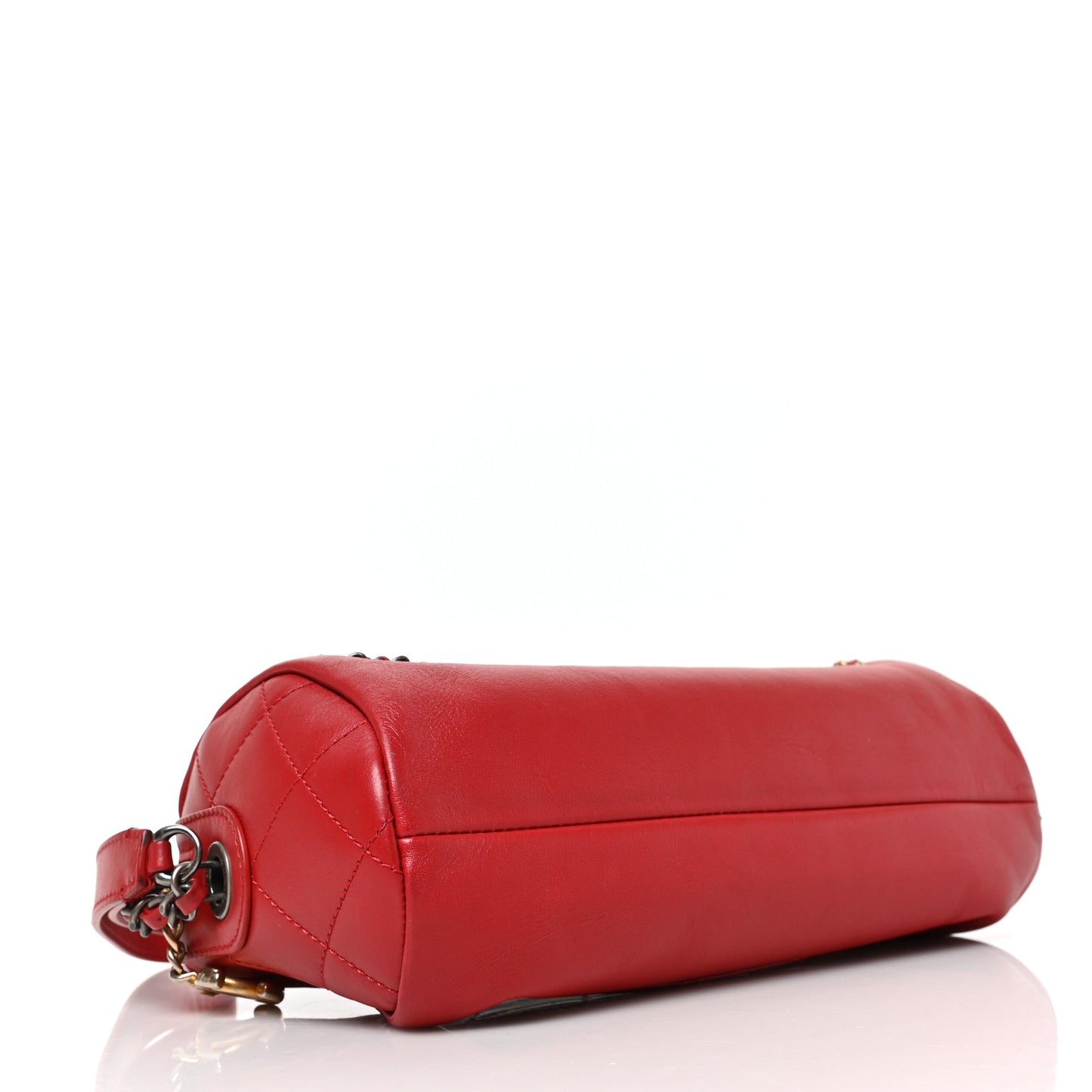 Calfskin Chain 20s Signature Bowling Bag Red