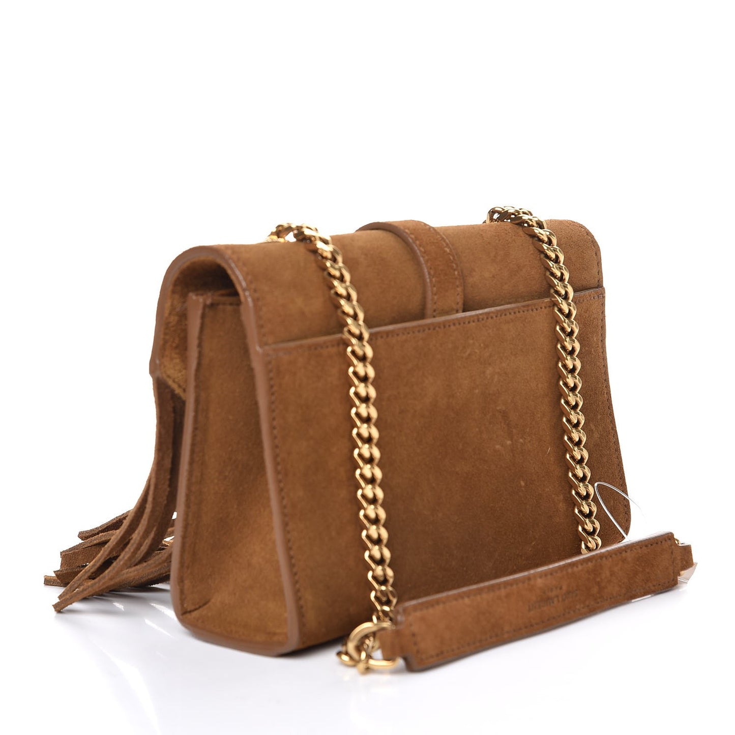 Suede Fringe Baby Monogram Satchel Light Ocre