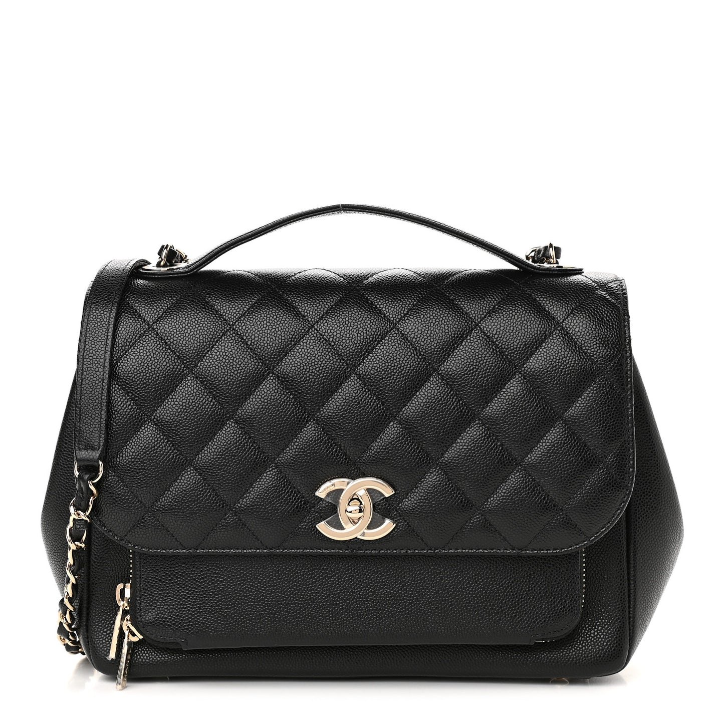 Caviar Quilted Large Business Affinity Flap Black