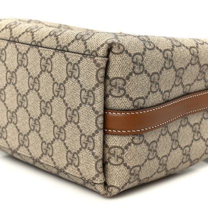 Gucci GG Supreme Monogram Emblem Small Shoulder Bag Beige Ebony Sundial 10 of 10