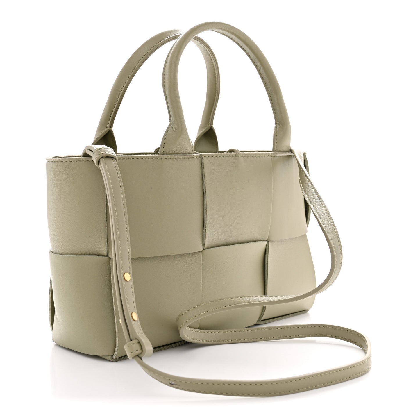 Grained Calfskin Maxi Intrecciato Mini Arco Tote Travertine
