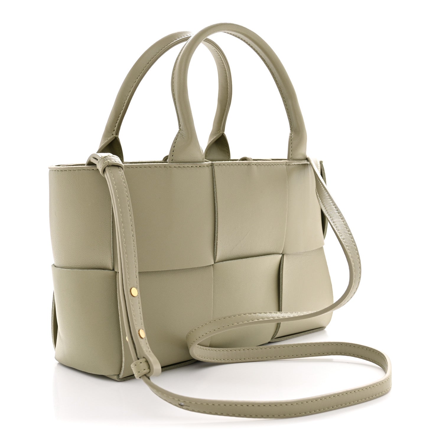 Bottega Veneta Grained Calfskin Maxi Intrecciato Mini Arco Tote Travertine 4 of 10
