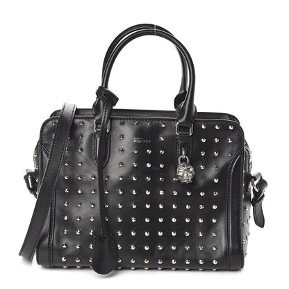 Alexander McQueen Calfskin Small Studded Padlock Zip Around Tote Black 1 of 9