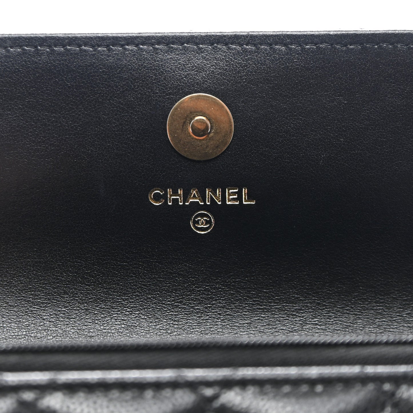 Caviar Quilted Flap Phone Holder With Chain Black