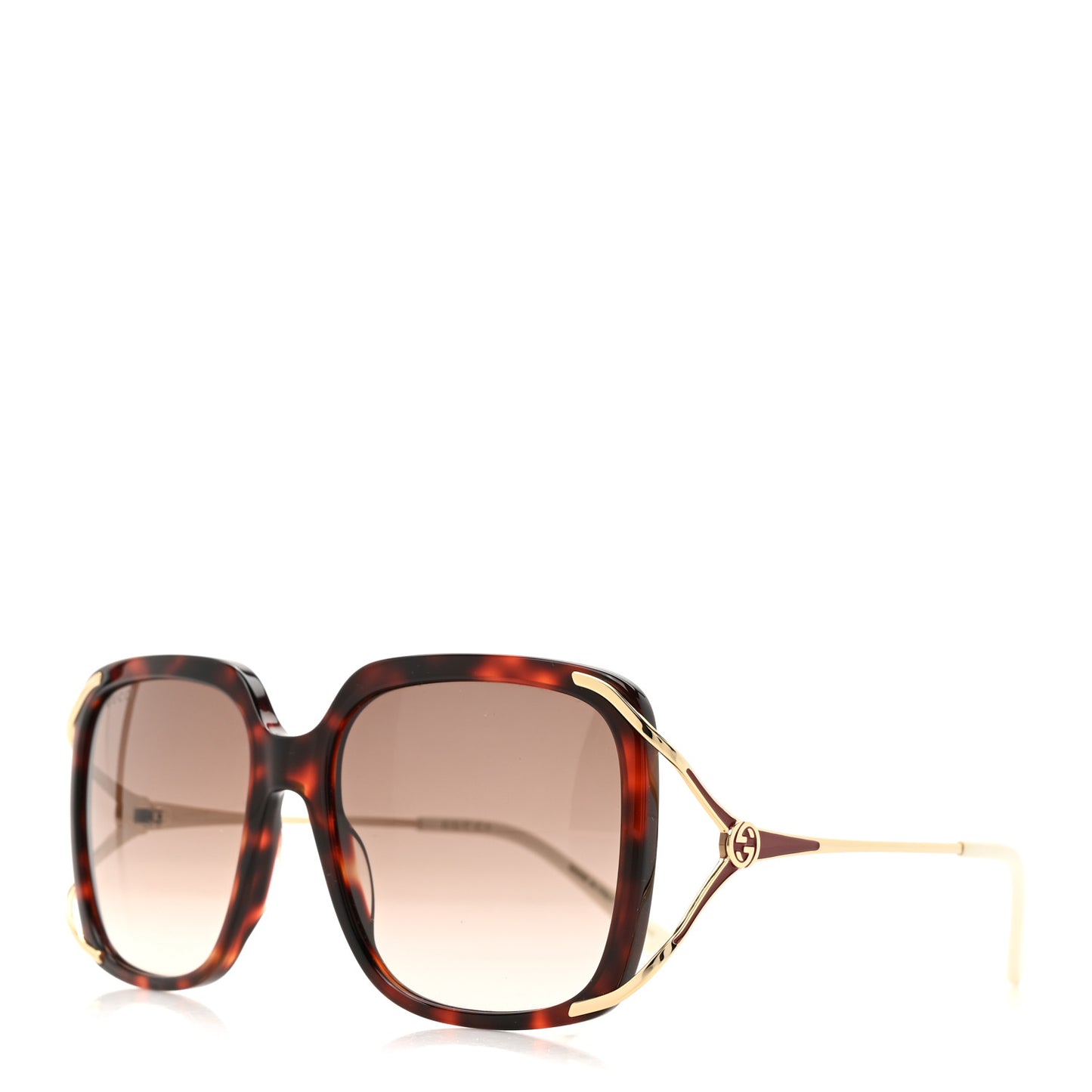 Acetate Butterfly Sunglasses GG0647S Havana Brown Gold