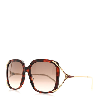 Gucci Acetate Butterfly Sunglasses GG0647S Havana Brown Gold 1 of 7