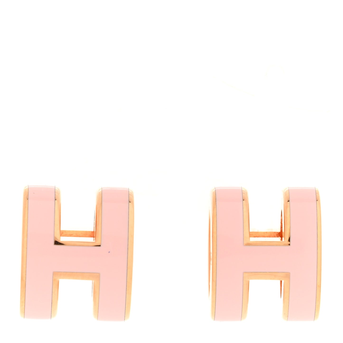 Gold Lacquered Mini Pop H Earrings Rose Dragee