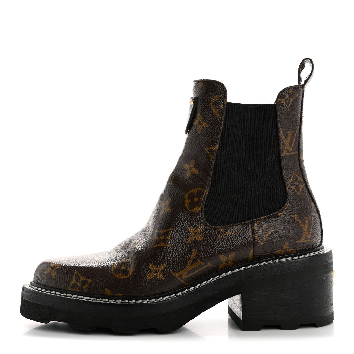 Louis Vuitton Patent Monogram LV Beaubourg Ankle Boots 39 Black 1 of 11