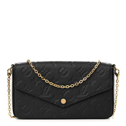 Louis Vuitton Empreinte Pochette Felicie Chain Wallet Black 1 of 13