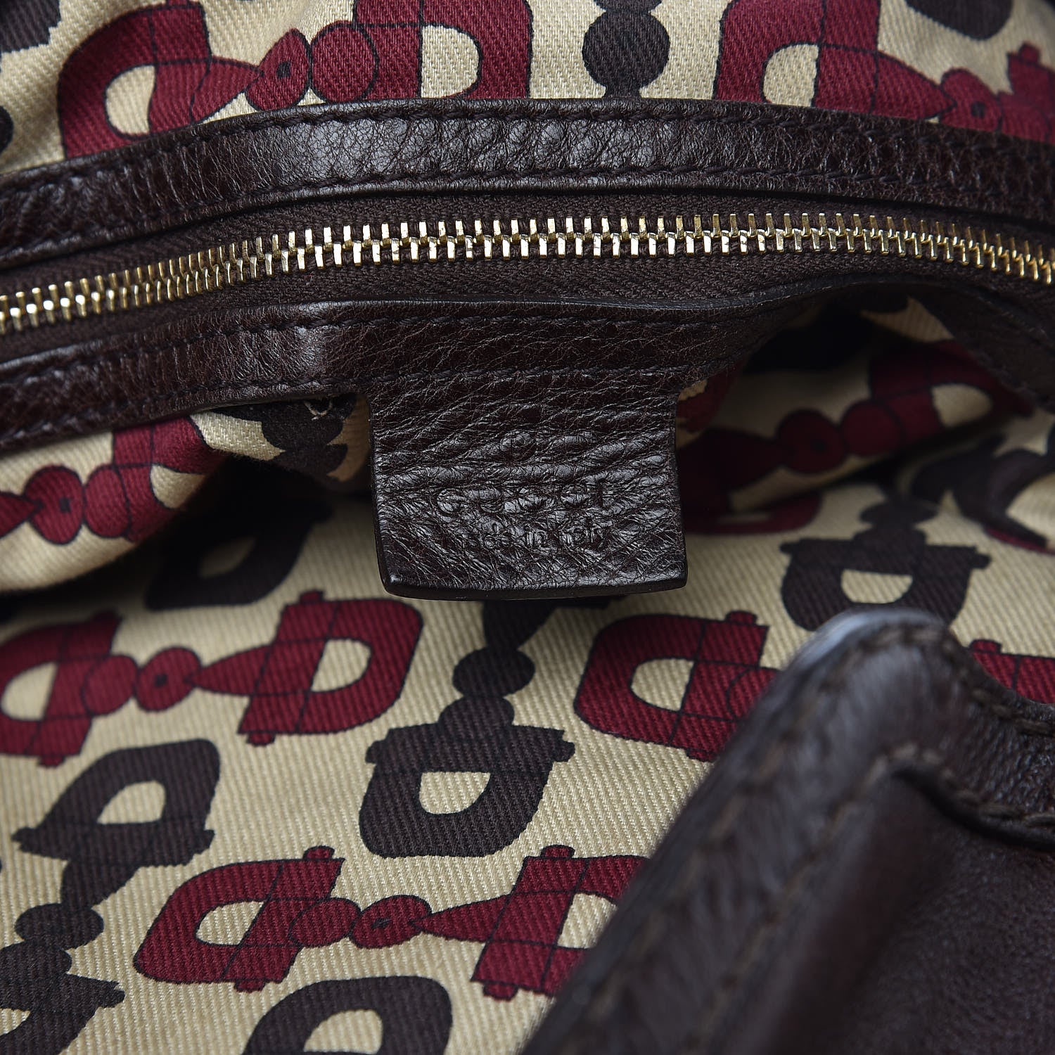 Gucci Calfskin Large Indy Top Handle Hobo Dark Brown 6 of 12