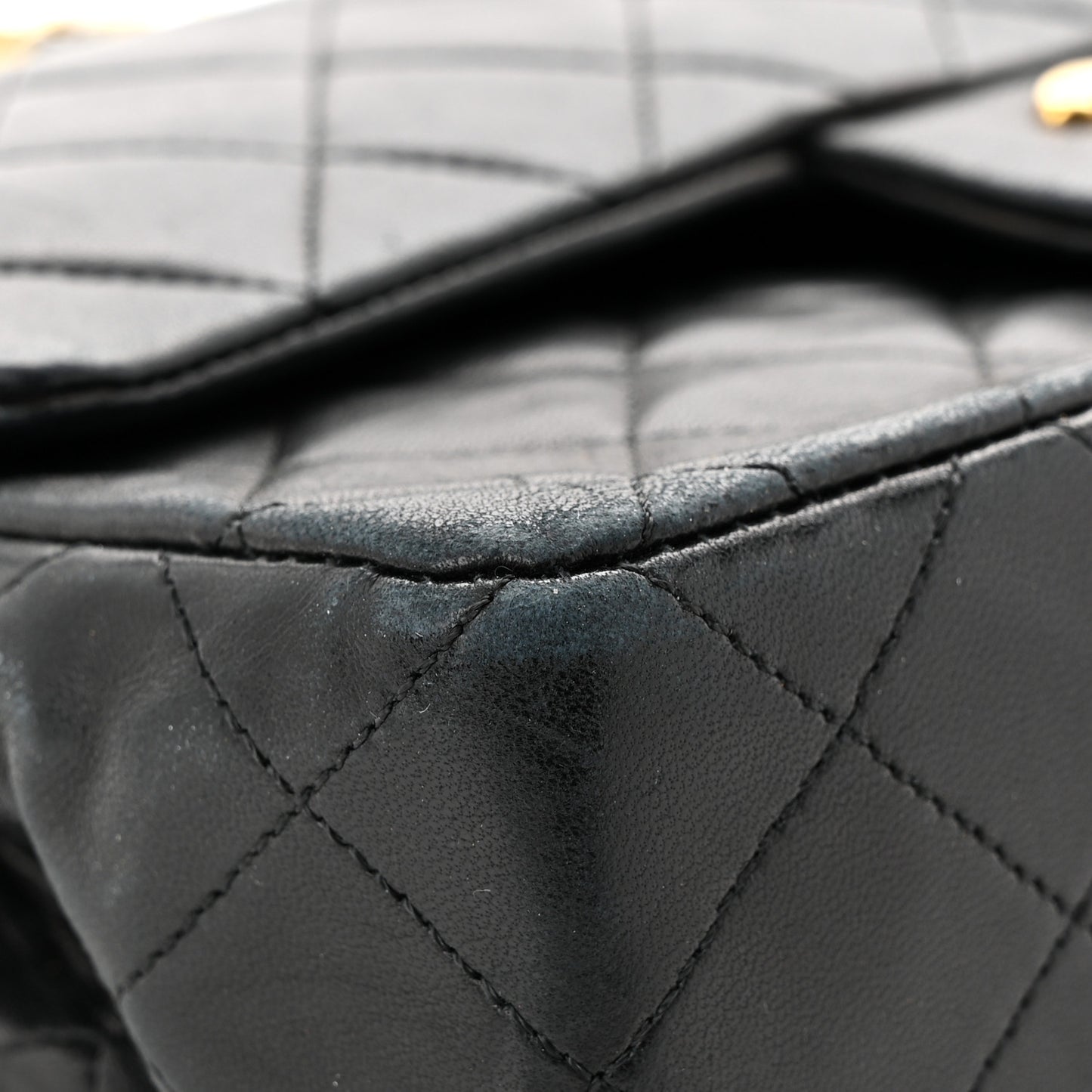 Lambskin Quilted Small Double Flap Black