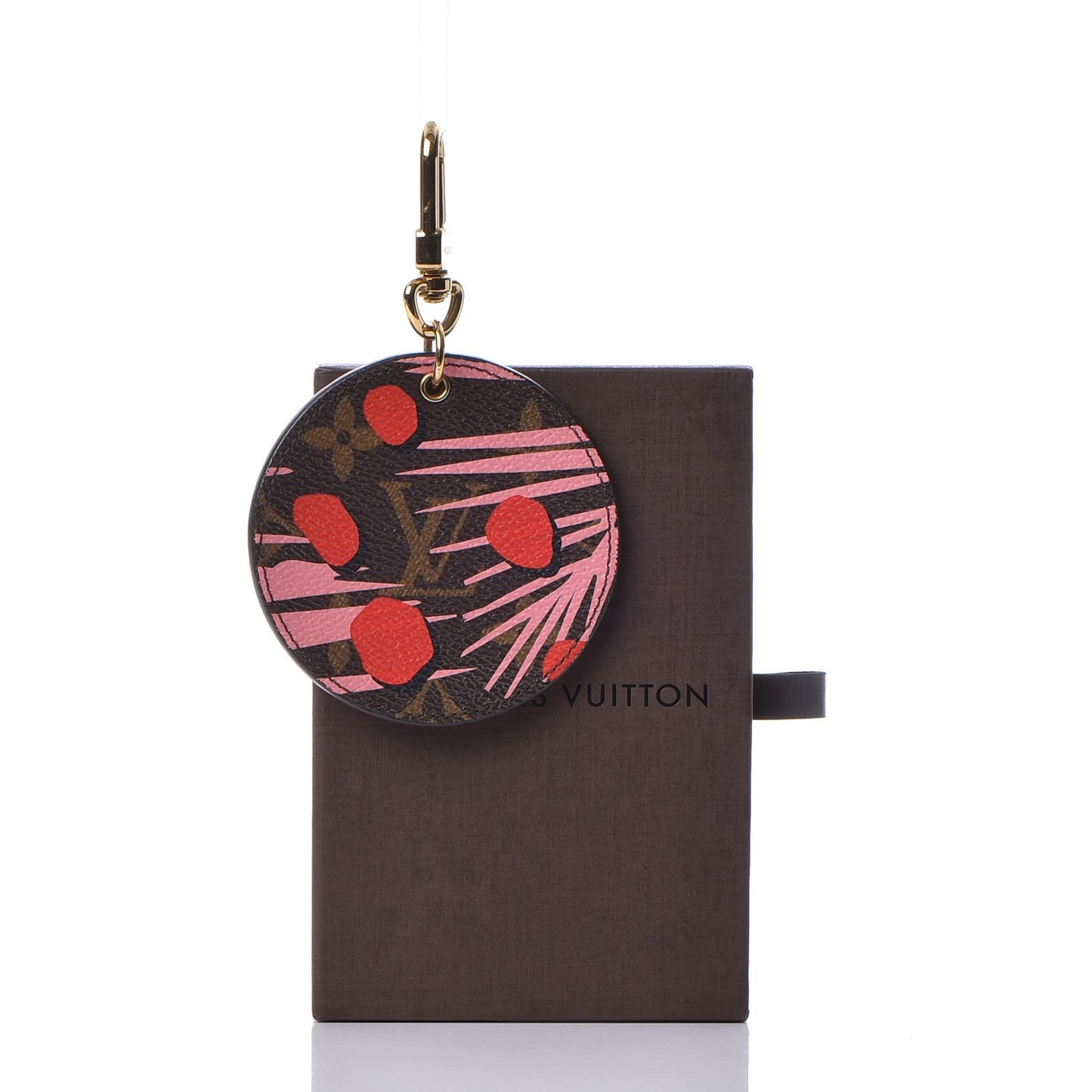 Monogram Jungle Dots Bag Charm Key Ring Sugar Pink Poppy
