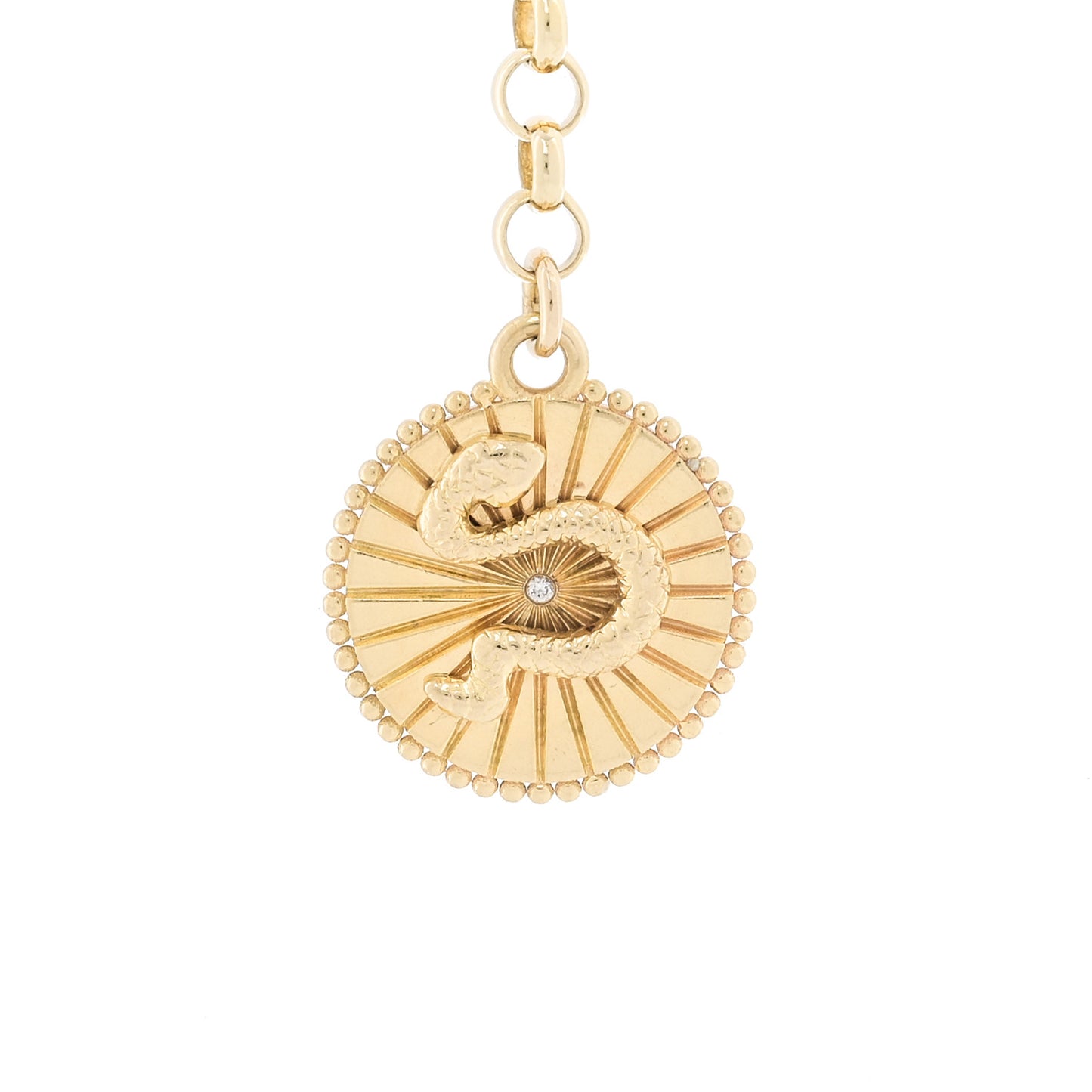 18K Yellow Gold Diamond Wholeness Small Mixed Belcher Chain Necklace