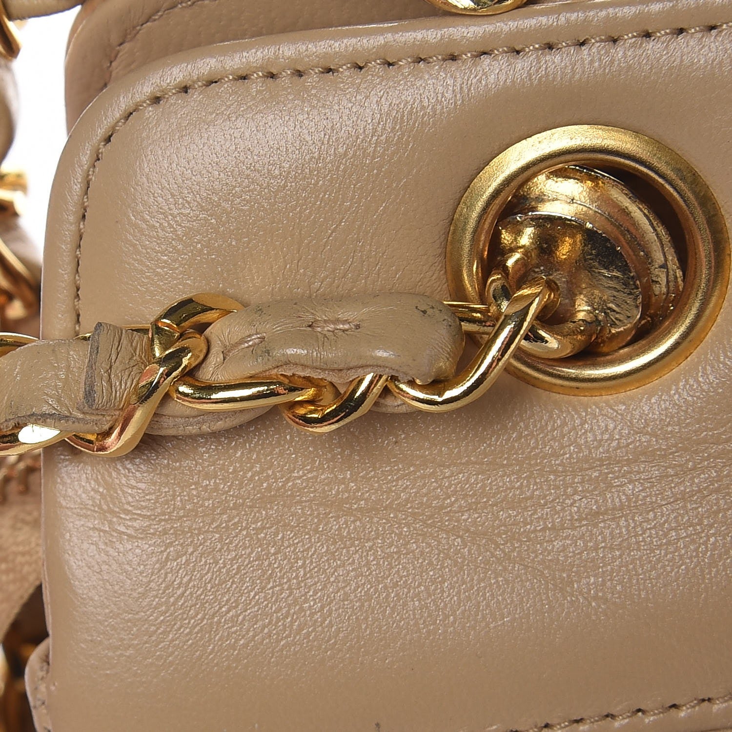 Chanel Lambskin Quilted Shoulder Bag Beige 18 of 18