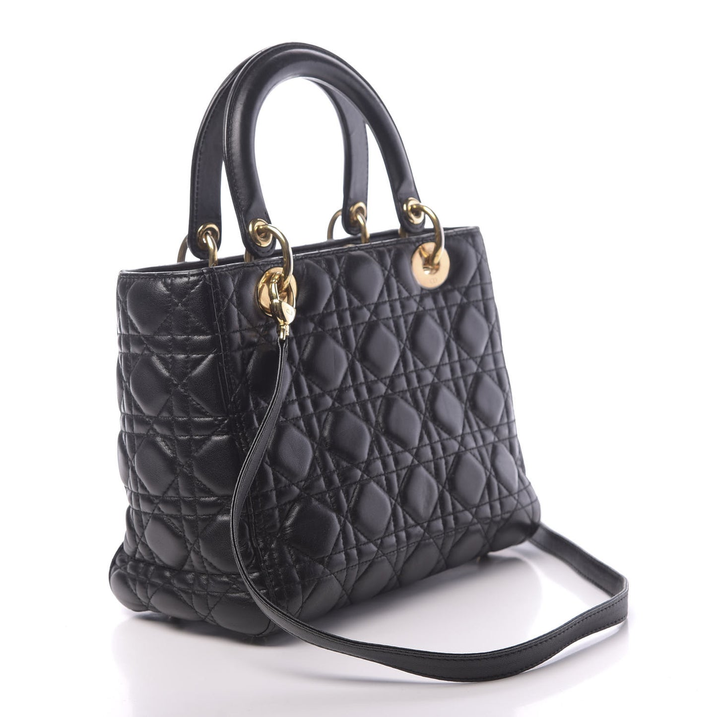 Lambskin Cannage Medium Lady Dior Black