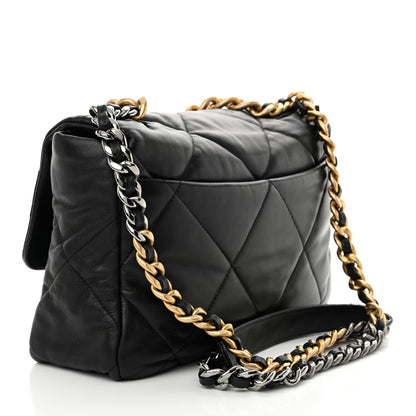 Chanel Goatskin Quilted Large Chanel 19 Flap Black 3 of 11