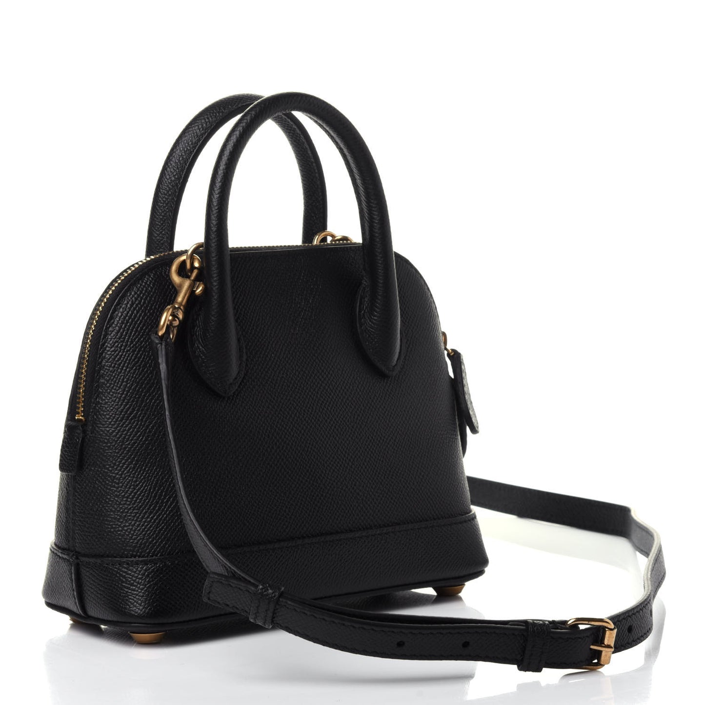 Grained Calfskin XXS Ville Top Handle Bag Black