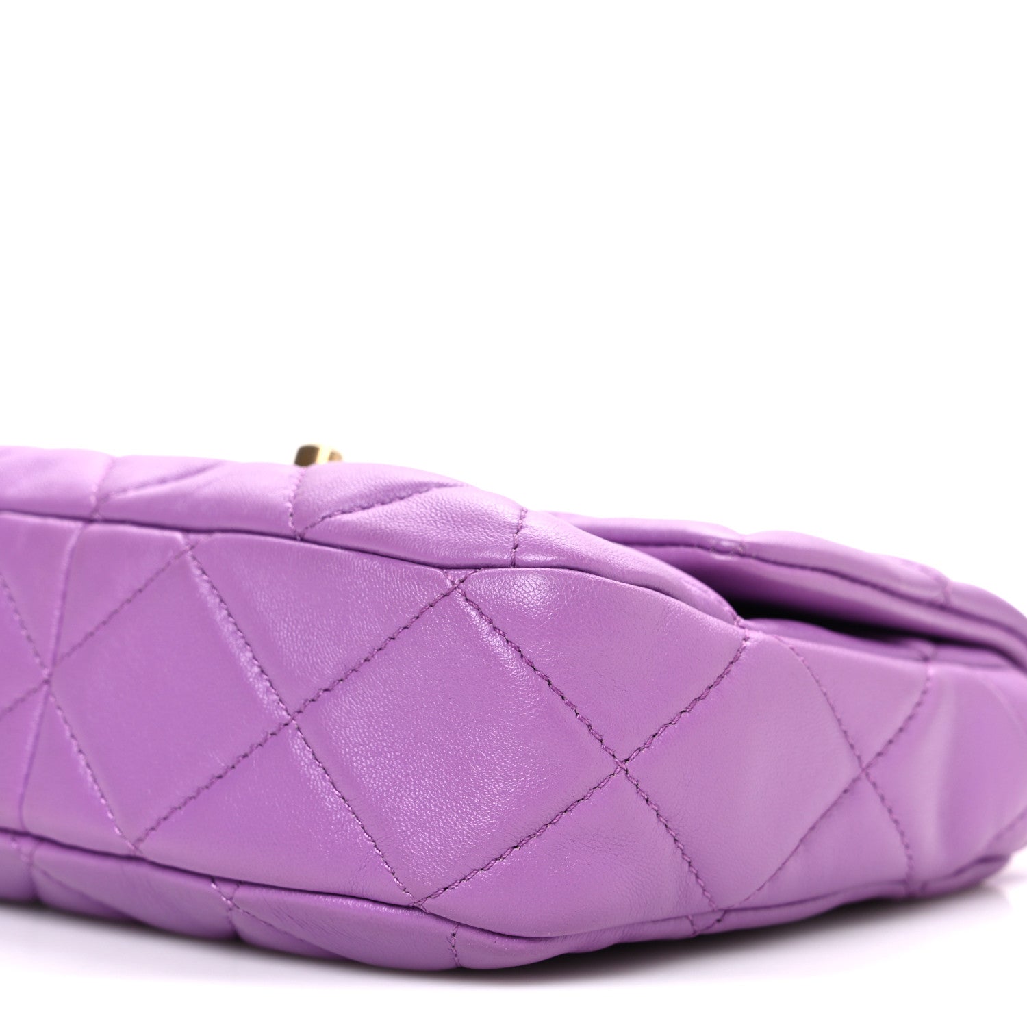 Chanel Lambskin Quilted Mini Lacquered Chain Flap Purple 10 of 10