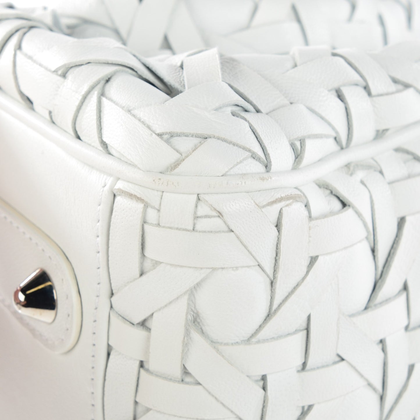 Lambskin Woven Lady Dior Avenue Tote White