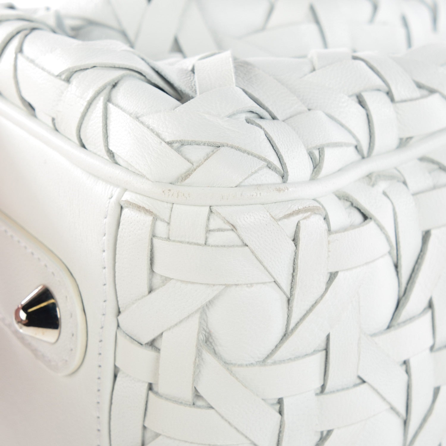 Christian Dior Lambskin Woven Lady Dior Avenue Tote White 3 of 11