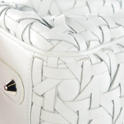 Christian Dior Lambskin Woven Lady Dior Avenue Tote White 3 of 11