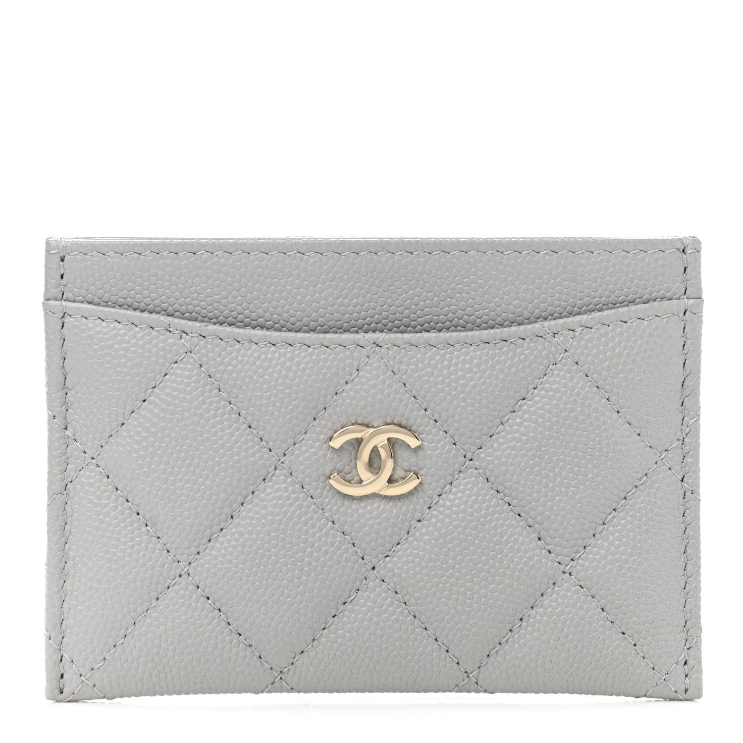 Chanel Caviar Quilted Card Holder Grey 1 of 8