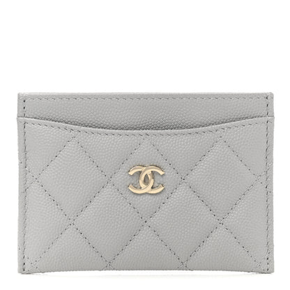 Chanel Caviar Quilted Card Holder Grey 1 of 8