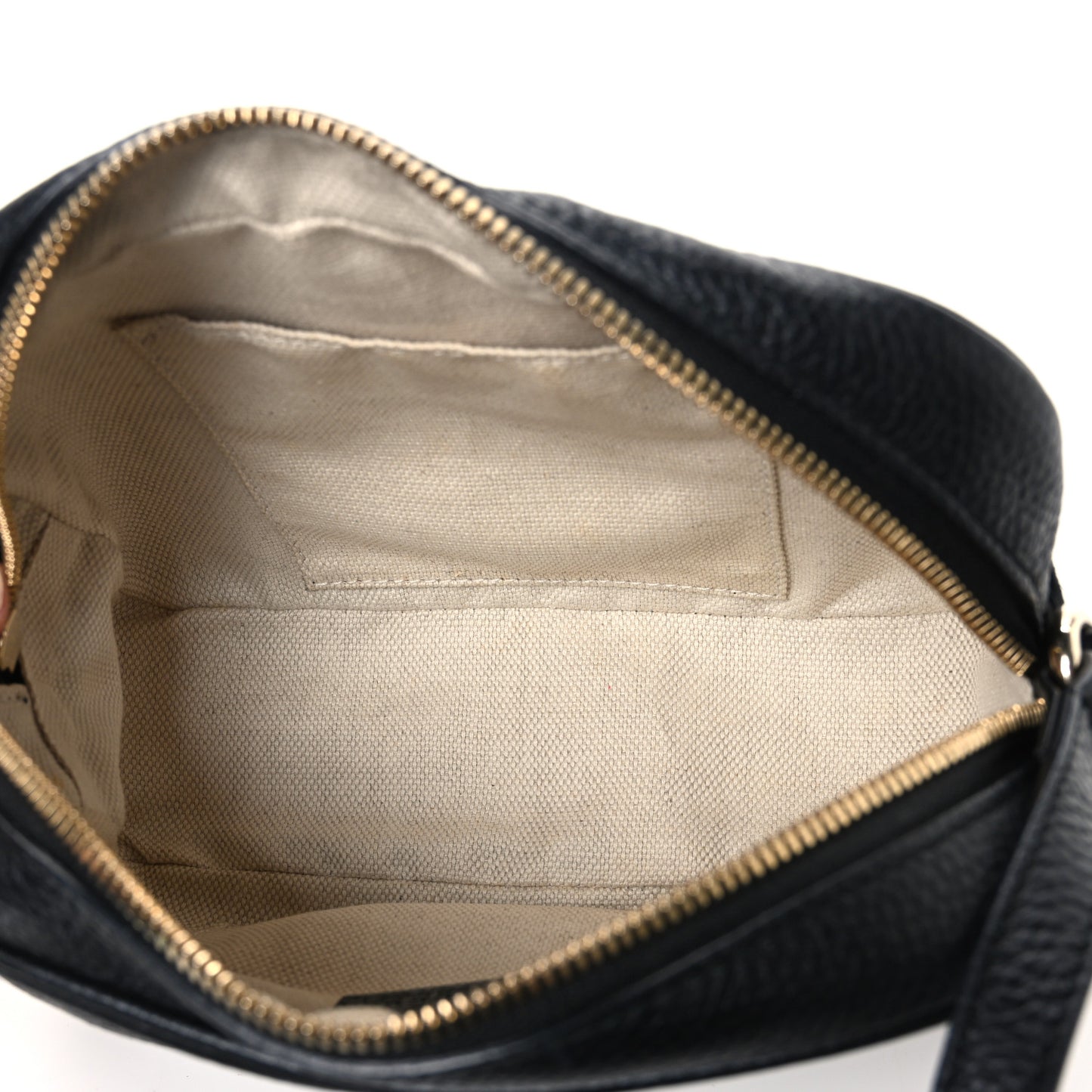 Pebbled Calfskin Small Soho Disco Bag Black