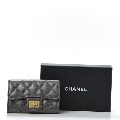 Chanel Metallic Calfskin Quilted Reissue Flap Card Holder Grey 10 of 10