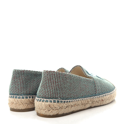 Chanel Toile Sequin CC Espadrilles 40 Green 4 of 10