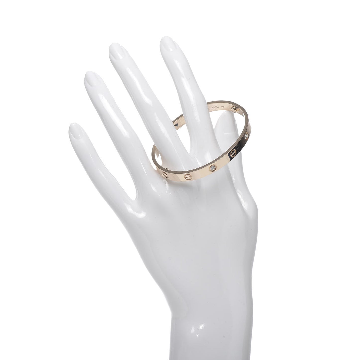 18K Pink Gold 4 Diamond LOVE Bracelet 17