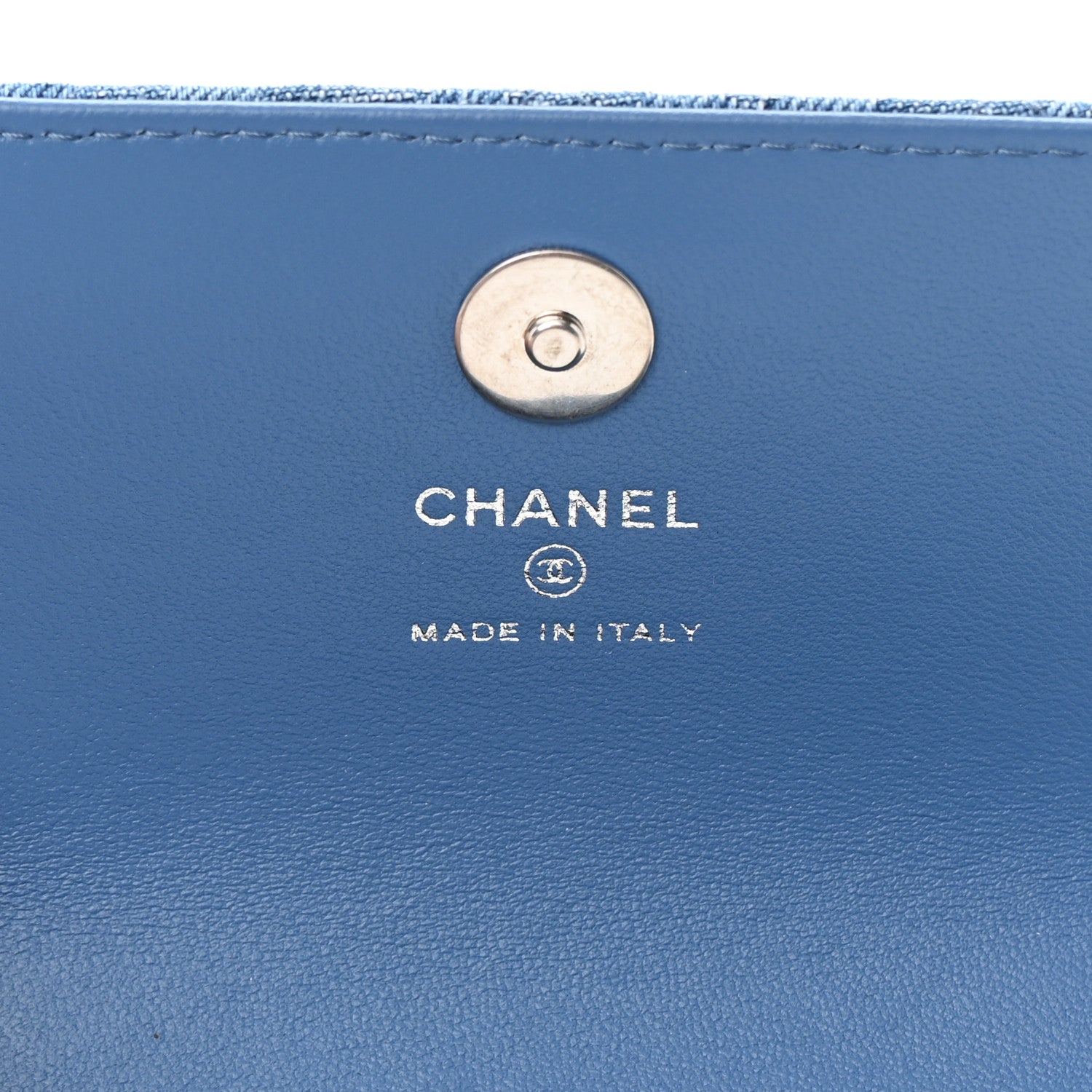 Chanel Denim Quilted Camellia Sweetheart Clutch With Chain Blue 6 of 13