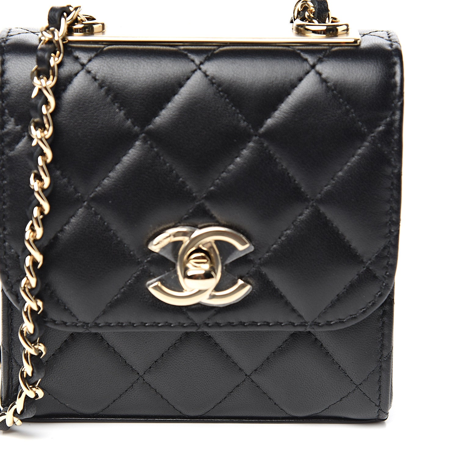 Chanel Lambskin Quilted Mini Trendy CC Chain Wallet Black 9 of 10