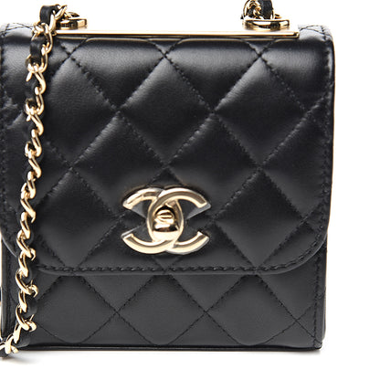 Chanel Lambskin Quilted Mini Trendy CC Chain Wallet Black 9 of 10